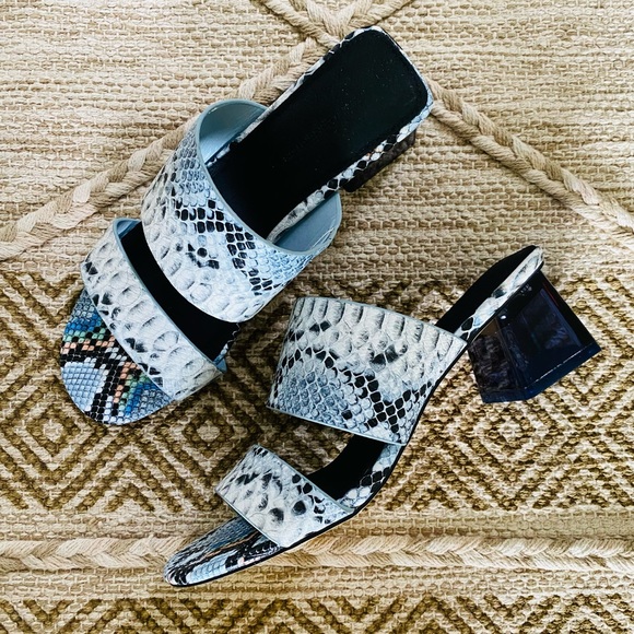 New French Connection Lucite Heel Dress Sandals - Picture 4 of 10